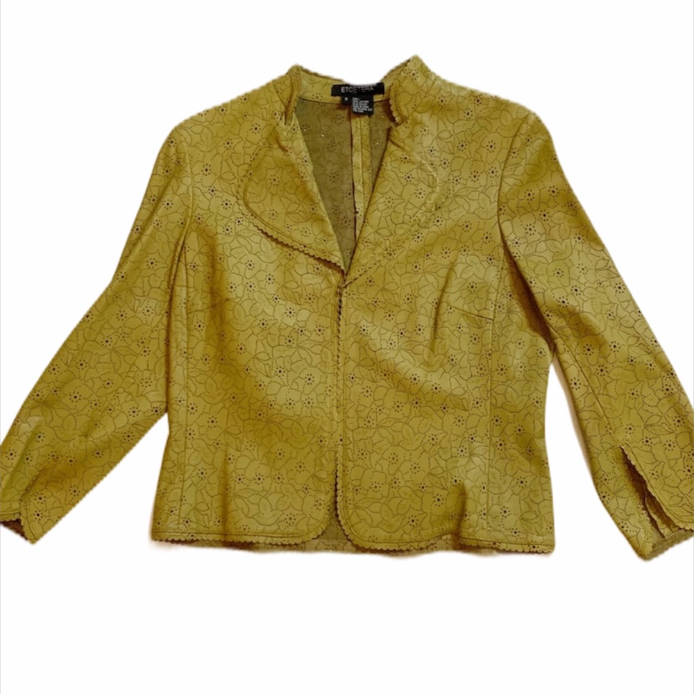 Etcetera Designer Perforated Leather Euc - image 2